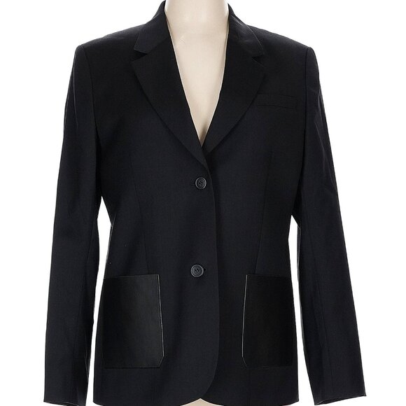 The Kooples Jackets & Blazers - NWT The Kooples Black Two-Button Leather-Pocket Versatile Blazer Size 40